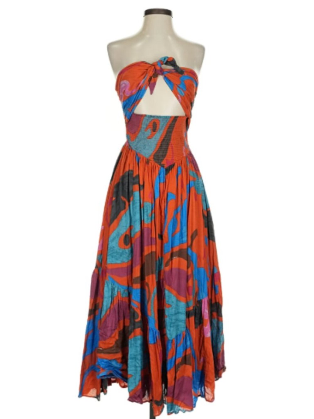 Free People Gorgeous Colorful Strapless Cocktail Summer Dress. Size Small